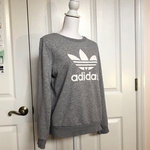 Adidas Gray Trefoil Sweatshirt SZ S